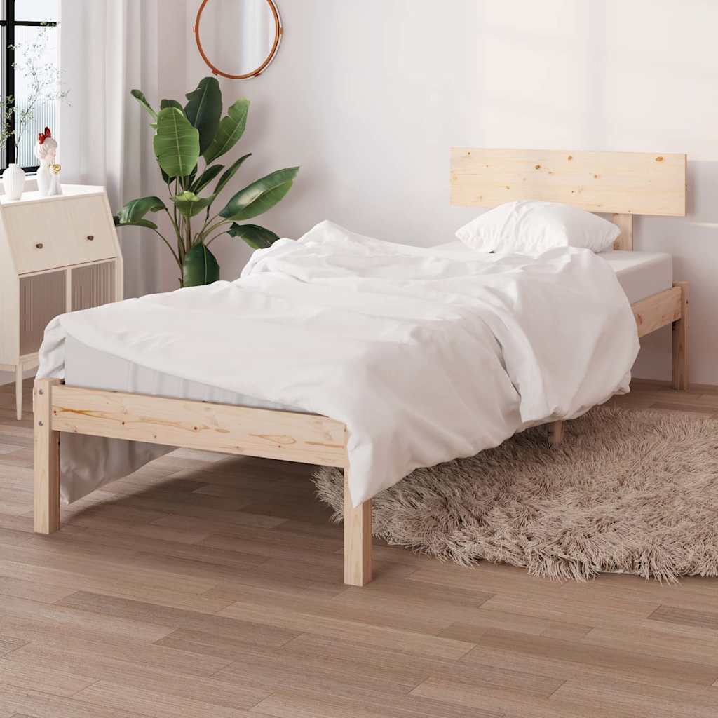 vidaXL Sängynrunko täysi mänty 90x200 cm