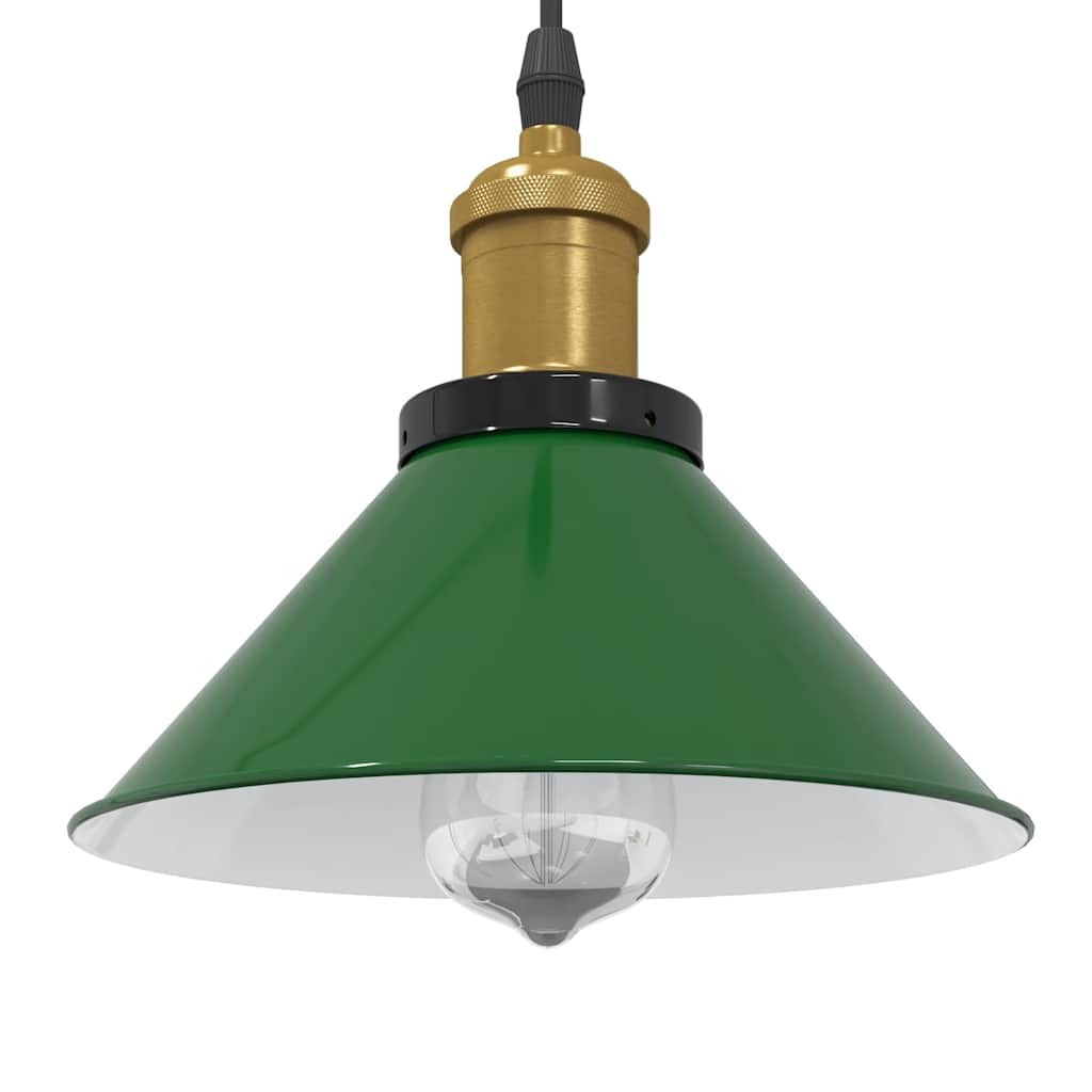 vidaXL Riippuvalaisin Korkeussäädettävä E27 Kiiltävä Vihreä Ø 22 cm